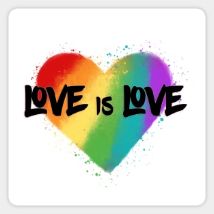 Love is Love - Pride (black font) Sticker